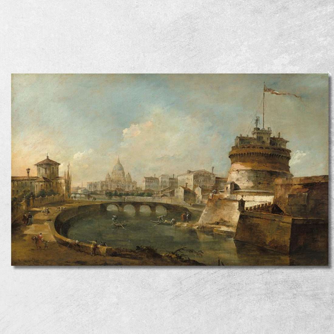 Veduta Fantastica Di Castel Sant’Angelo Roma Francesco Guardi fgr11 quadro stampato su tela
