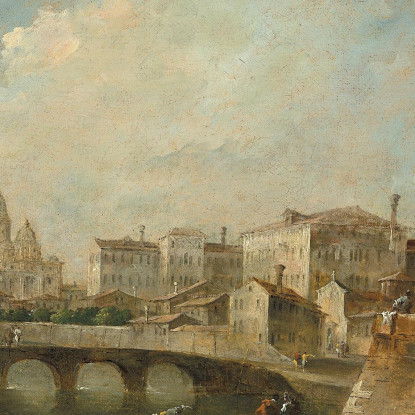 Veduta Fantastica Di Castel Sant’Angelo Roma Francesco Guardi fgr11 quadro stampato su tela