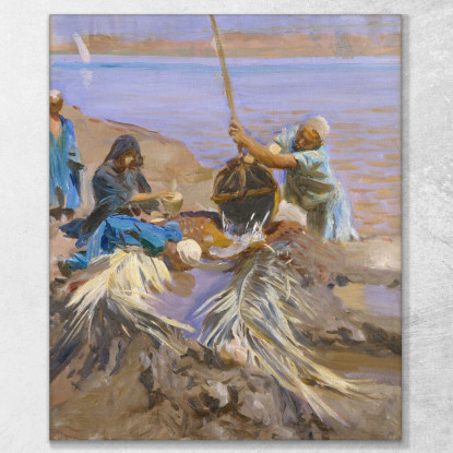 Gli Egiziani Sollevano L'Acqua Dal Nilo John Singer Sargent jss59 quadro stampato su tela