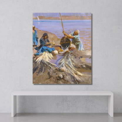 Gli Egiziani Sollevano L'Acqua Dal Nilo John Singer Sargent jss59 quadro stampato su tela