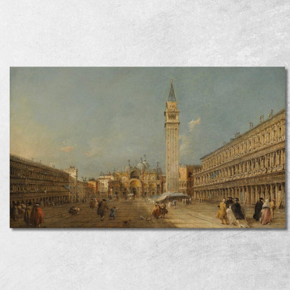 Venezia Piazza San Marco Con La Basilica E Il Campanile Francesco Guardi fgr44 quadro stampato su tela