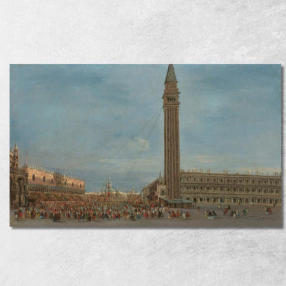 Venezia La Piazzetta San Marco Con La Festa Del Giovedì Grasso Francesco Guardi fgr45 quadro stampato su tela