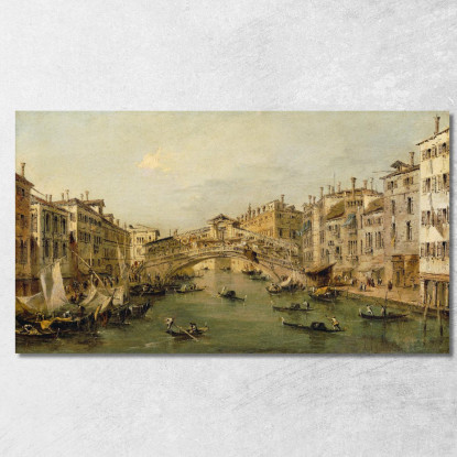 Venezia Il Ponte Di Rialto Francesco Guardi fgr46 quadro stampato su tela
