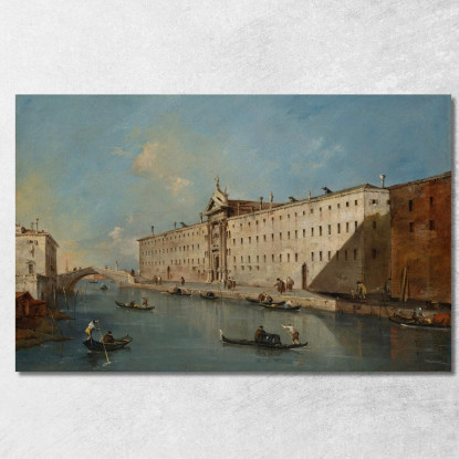 Venezia Il Rio Dei Mendicanti Con La Chiesa Di San Lazzaro Dei Mendicanti Francesco Guardi fgr47 quadro stampato su tela