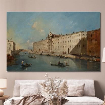 Venezia Il Rio Dei Mendicanti Con La Chiesa Di San Lazzaro Dei Mendicanti Francesco Guardi fgr47 quadro stampato su tela
