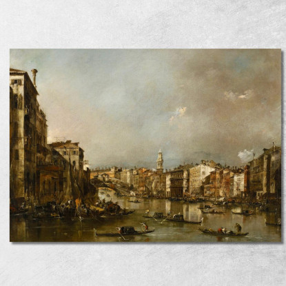 Veduta Del Canal Grande Verso Il Rialto Francesco Guardi fgr52 quadro stampato su tela