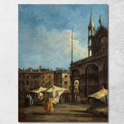 Veduta Di Piazza San Marco A Venezia Francesco Guardi fgr53 quadro stampato su tela