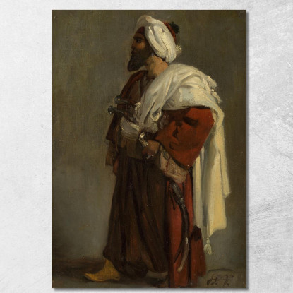 Guerriero Arabo Horace Vernet hvr7 quadro stampato su tela