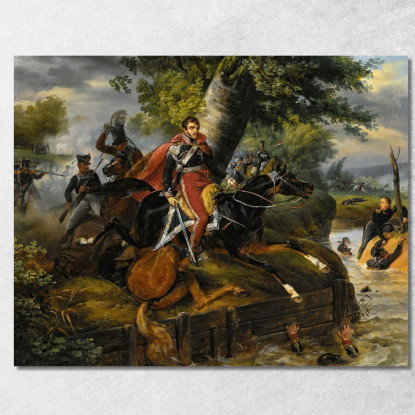 Morte Del Principe Poniatowski Il 19 Ottobre 1813 Horace Vernet hvr12 quadro stampato su tela