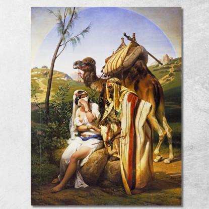 Giuda E Tamar Horace Vernet hvr19 quadro stampato su tela