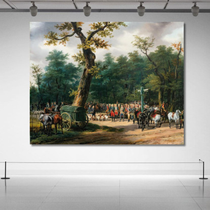L'Ultima Caccia Di Luigi Xvi A Fontainebleau Horace Vernet hvr22 quadro stampato su tela