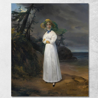 Ritratto Della Vedova Contessa Jean-Henri-Louis Greffulhe Horace Vernet hvr30 quadro stampato su tela