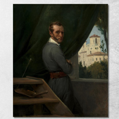 Autoritratto A Roma Horace Vernet hvr32 quadro stampato su tela