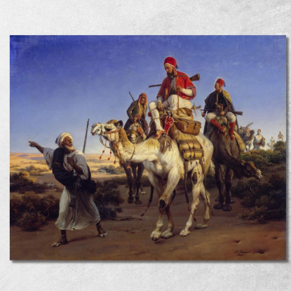 L'Artista E I Suoi Compagni In Viaggio Nel Deserto Horace Vernet hvr35 quadro stampato su tela