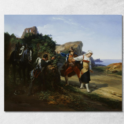 Il Brigante Tradito Horace Vernet hvr37 quadro stampato su tela