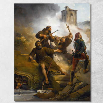 L'Assedio Di Saragozza Horace Vernet hvr43 quadro stampato su tela