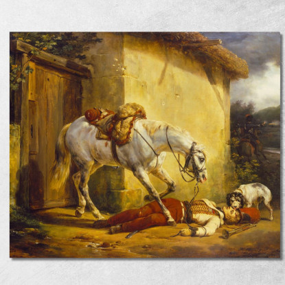 Il Trombettiere Ferito Horace Vernet hvr48 quadro stampato su tela