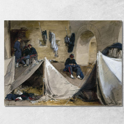 Accampamento Dei Mobili Bretoni Sotto Il Viadotto Di Auteuil Nel 1870 Isidore Pils ipl4 quadro stampato su tela