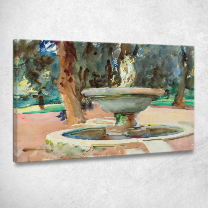 Fontana Dei Pupazzi Villa Borghese Rome John Singer Sargent jss78 quadro stampato su tela
