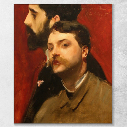 François Flameng E Paul Helleu John Singer Sargent jss80 quadro stampato su tela