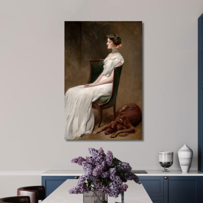 Miss Dorothy Quincy Roosevelt John White Alexander jwa11 quadro stampato su tela