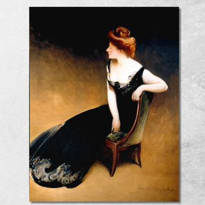 Ritratto Della Signora V. Signora Herman Duryea John White Alexander jwa17 quadro stampato su tela