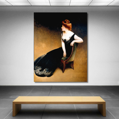 Ritratto Della Signora V. Signora Herman Duryea John White Alexander jwa17 quadro stampato su tela