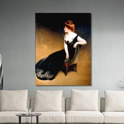 Ritratto Della Signora V. Signora Herman Duryea John White Alexander jwa17 quadro stampato su tela