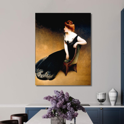 Ritratto Della Signora V. Signora Herman Duryea John White Alexander jwa17 quadro stampato su tela