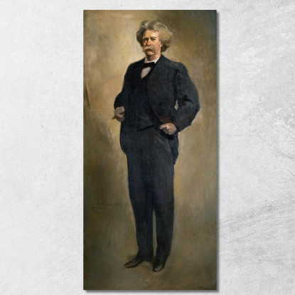 Ritratto Di Samuel L. Clemens (Mark Twain) John White Alexander jwa18 quadro stampato su tela