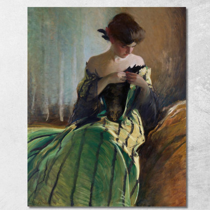 Studio In Nero E Verde John White Alexander jwa22 quadro stampato su tela