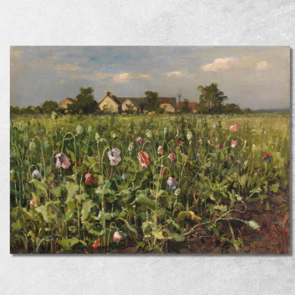 Bluhender Mohn Julius Sergius Klever jsk7 quadro stampato su tela