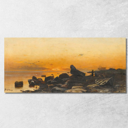 Tramonto Julius Sergius Klever jsk19 quadro stampato su tela