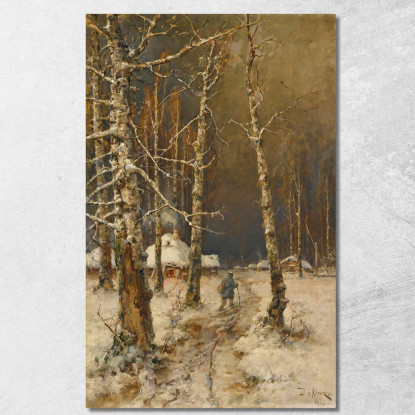 Viaggiatore Nella Neve Julius Sergius Klever jsk23 quadro stampato su tela
