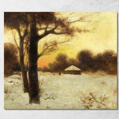 Casetta Invernale Julius Sergius Klever jsk24 quadro stampato su tela