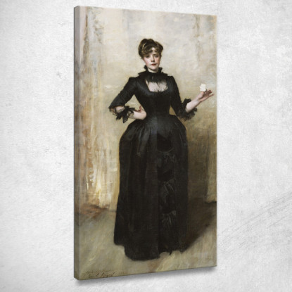 Dama Con La Rosa John Singer Sargent jss127 quadro stampato su tela