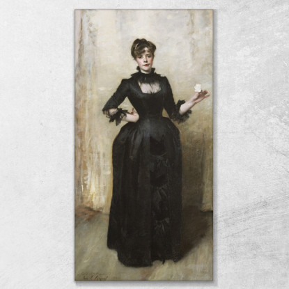 Dama Con La Rosa John Singer Sargent jss127 quadro stampato su tela