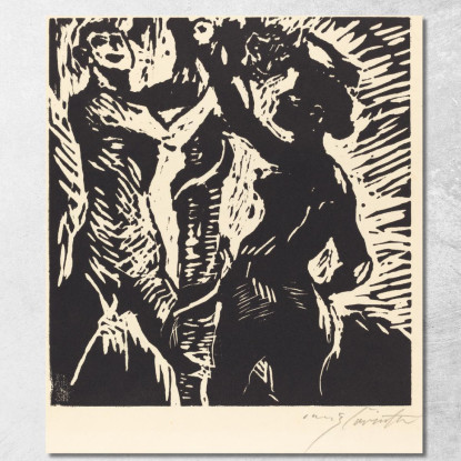 Adam Et Ève - La Chute Lovis Corinth lcr1 tableau impression sur toile
