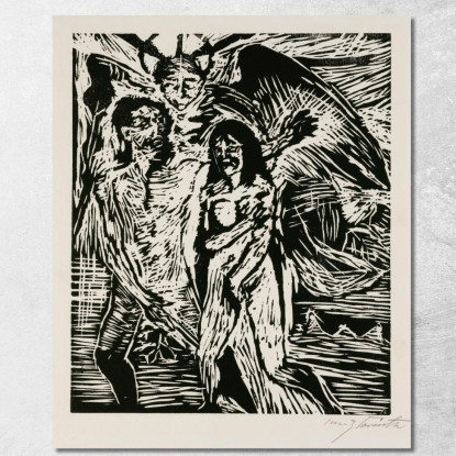 L'Expulsion Du Paradis Lovis Corinth lcr4 tableau impression sur toile