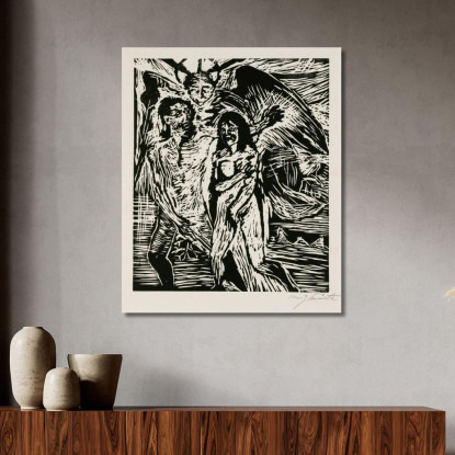 L'Expulsion Du Paradis Lovis Corinth lcr4 tableau impression sur toile