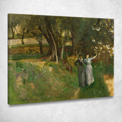Paesaggio Con Donne In Primo Piano John Singer Sargent jss134 quadro stampato su tela