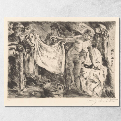 Groupe De Femmes Dont Une Nue Et Une Autre Tenant Un Drap Levé Lovis Corinth lcr37 tableau impression sur toile