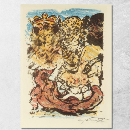 Reinecke Devant Le Roi Nobel Et Sa Femme Braun L'Ours Et Hinze Le Chat Lovis Corinth lcr73 tableau impression sur toile
