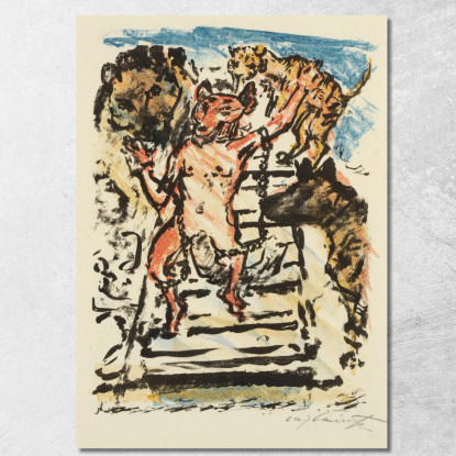 Reinecke Enchaîné Attend Son Exécution Lovis Corinth lcr74 tableau impression sur toile