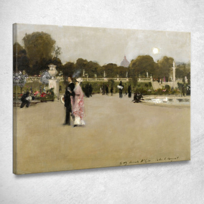 Giardini Di Lussemburgo Al Crepuscolo John Singer Sargent jss140 quadro stampato su tela