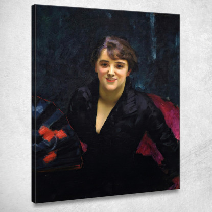 Madame Errazuriz O La Signora In Nero John Singer Sargent jss141 quadro stampato su tela