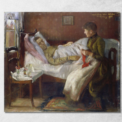 Le Père De L'Artiste Sur Son Lit De Malade Lovis Corinth lcr93 tableau impression sur toile