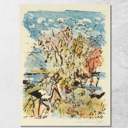 Prairie Avec Cigogne Et Grenouille Lovis Corinth lcr107 tableau impression sur toile