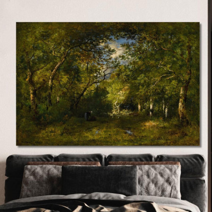 Viale Nella Foresta Boscaiola Curva Sotto Il Peso Della Sua Fascina Tracce D'Acqua Narcisse-Virgile Diaz de La Peña nvd5 quadro