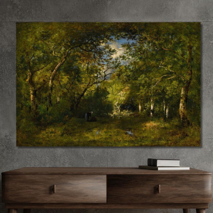 Viale Nella Foresta Boscaiola Curva Sotto Il Peso Della Sua Fascina Tracce D'Acqua Narcisse-Virgile Diaz de La Peña nvd5 quadro